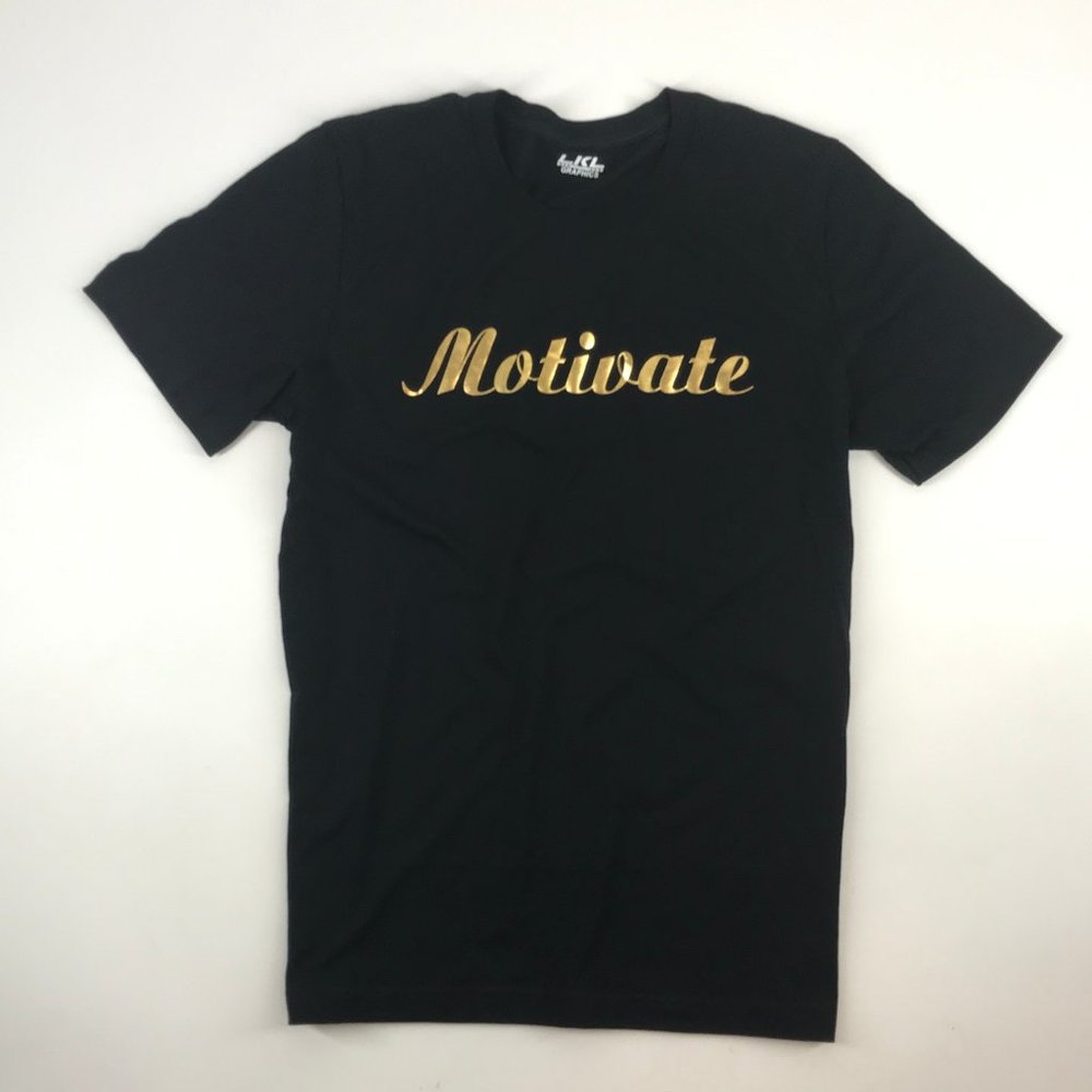Motivate, Short Sleeve T-Shirt, Unisex, Black, NEW WITH TAG